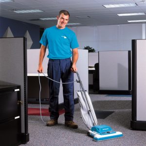 Carpet Shampooer Service in Kendall County, IL — ServiceMaster of Kendall County Carpet shampoo crew working through commercial carpet inside a Kendall County, IL office